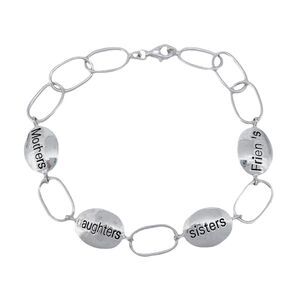Mothers, Daughters, Sisters, Friends Charm Bracelet | Sterling Silver 925 | 7.5"